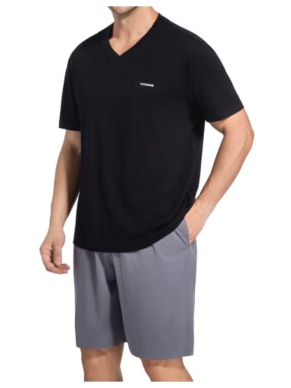 Men's Cooling Viscose Pajama Set Short Sleeve Sleepwear
